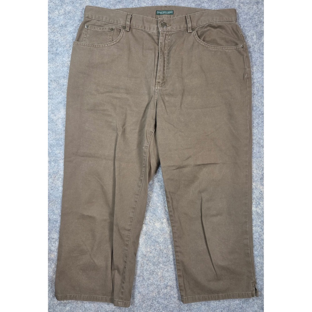 Lauren Ralph Lauren Jeans Co Brown Cotton Cropped Straight Leg Pants Womens 12